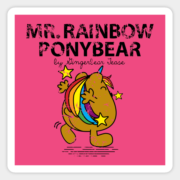 Mr. Rainbow Pony Bear Magnet by GingerbearTease